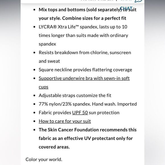 New Land’s End Plus Size square neck navy lemon lime mix colorsTankini Size 16 - Picture 5 of 5